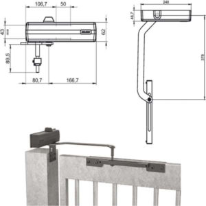 CHIUDICANCELLO AERODINAMICO NERO DC650G ASSA ABLOY