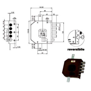 SERRATURA SIC.TRIPLICE DX CIL.           G454 MOIA