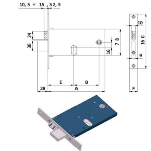 SERRATURA INF.FASCE ALL 16 E60            370 OMEC