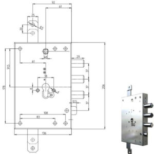 SERRATURA SIC.TRIPLICE CIL.            7056G-51 CR