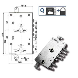 SERRATURA SIC.TRIPLICE DX            89845 MOTTURA