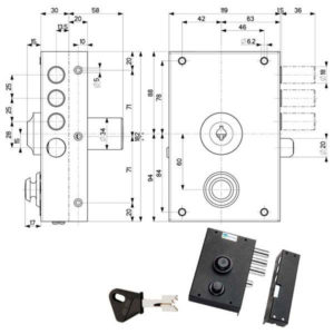 SERRATURA SIC.SEMPLICE DX POMPA      30010 MOTTURA