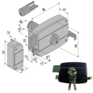 SERRATURA APP.LEGNO SX           030.60.52.2 WELKA