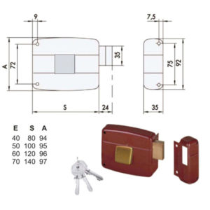 SERRATURA APP.LEGNO DX             50131-50-1 CISA