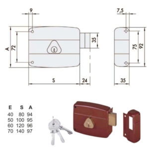 SERRATURA APP.LEGNO DX             50141-40-1 CISA
