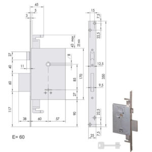 SERRATURA INFILARE FERRO           57255-60-0 CISA