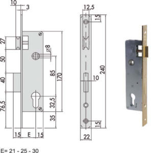 SERRATURA INFILARE LEGNO           5C011-20-0 CISA