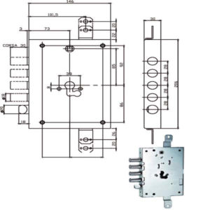 SERRATURA SIC.TRIPLICE DX/SX    668.0328.0G70 ISEO