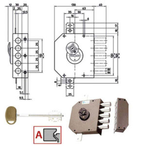 SERRATURA SIC.TRIPLICE SX DM         20520 MOTTURA