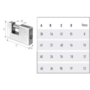 LUCCHETTO OTTONE mm 90 SERRANDE             POTENT