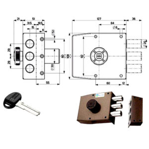 SERRATURA SIC.SEMPLICE DX POMPA      30401 MOTTURA