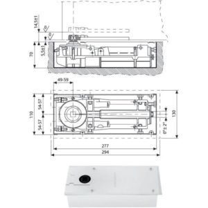 CHIUDIPORTA PAVIMENTO 105^      DC477-0 ASSA ABLOY