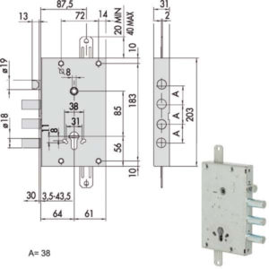 SERRATURA SICUREZZA TRIPLICE 00PG  56515-58-B CISA