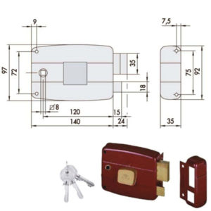 SERRATURA APP.LEGNO DX             50181-60-1 CISA