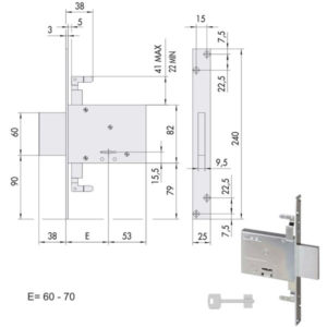 SERRATURA INFILARE FERRO           57016-70-0 CISA