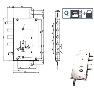 SERRATURA SIC.TRIPLICE DX SCR 110    85461 MOTTURA