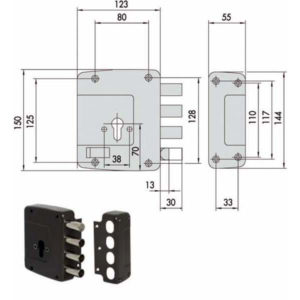 SERRATURA SICUREZZA SEMPLICE DX    56152-60-1 CISA