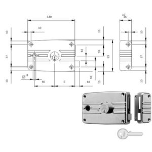 SERRATURA APP.FERRO E60 DX             485604 ISEO