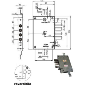 SERRATURA SIC.TRIPLICE DX DM E63      614/280 MOIA