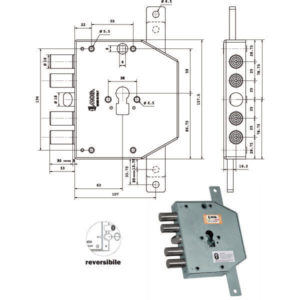 SERRATURA SIC.TRIPLICE DX CIL. E63 RCO654/250 MOIA