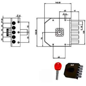 SERRATURA SIC.SEMPLICE DX POMPA         JM421 MOIA