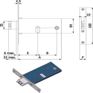 SERRATURA INF.FASCE ALL 16 E60            380 OMEC