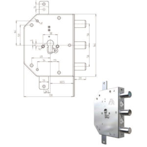 SERRATURA SIC.TRIPLICE DX CIL.         2105G-51 CR