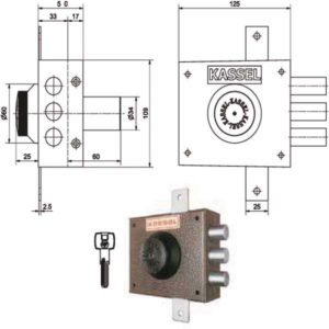 SERRATURA SIC.TRIPLICE DX POMPA     2201/CP KASSEL