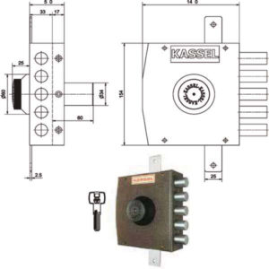 SERRATURA SIC.TRIPLICE DX POMPA     2301/CP KASSEL