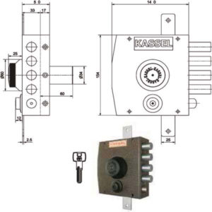 SERRATURA SIC.TRIPLICE DX POMPA     2351/CP KASSEL