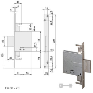 SERRATURA INFILARE FERRO           57015-70-0 CISA