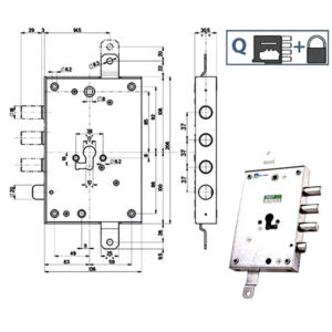 SERRATURA SIC.TRIPLICE DX int 37     85571 MOTTURA