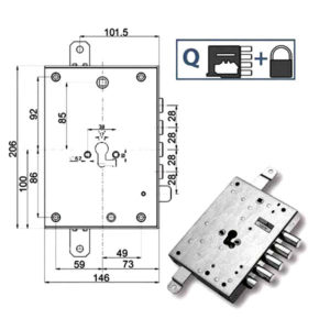 SERRATURA SIC.TRIPLICE SX            89845 MOTTURA
