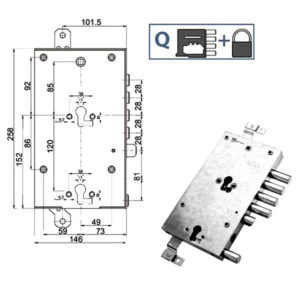SERRATURA SIC.TRIPLICE SX            89845 MOTTURA