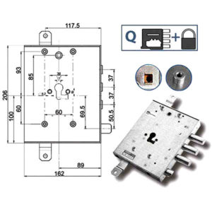 SERRATURA SIC.TRIPLICE SX            89457 MOTTURA