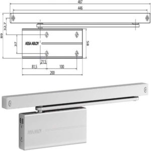 CHIUDIPORTA AERODINAMICO ARGENTO  DC175 ASSA ABLOY