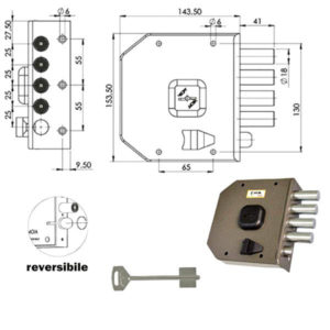 SERRATURA SIC.SEMPLICE DX DM             G412 MOIA