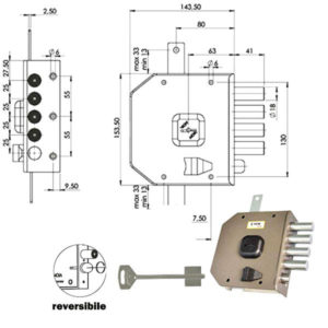 SERRATURA SIC.TRIPLICE SX DM             G414 MOIA
