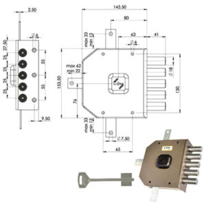 SERRATURA SIC.QUINTUPL.DX DM             G415 MOIA