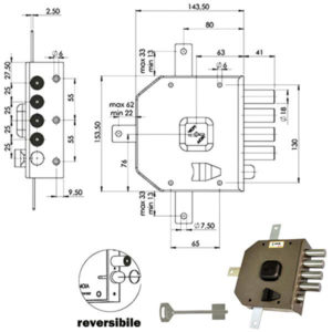 SERRATURA SIC.QUINTUPL.DX DM             G416 MOIA